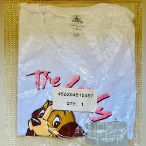 Original Disney Woman’s white and Pink  Tee with Cartoon Design